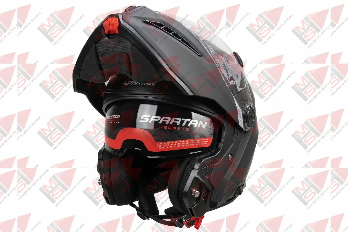 CASCO ABATIBLE SPARTAN NEGRO MATE
