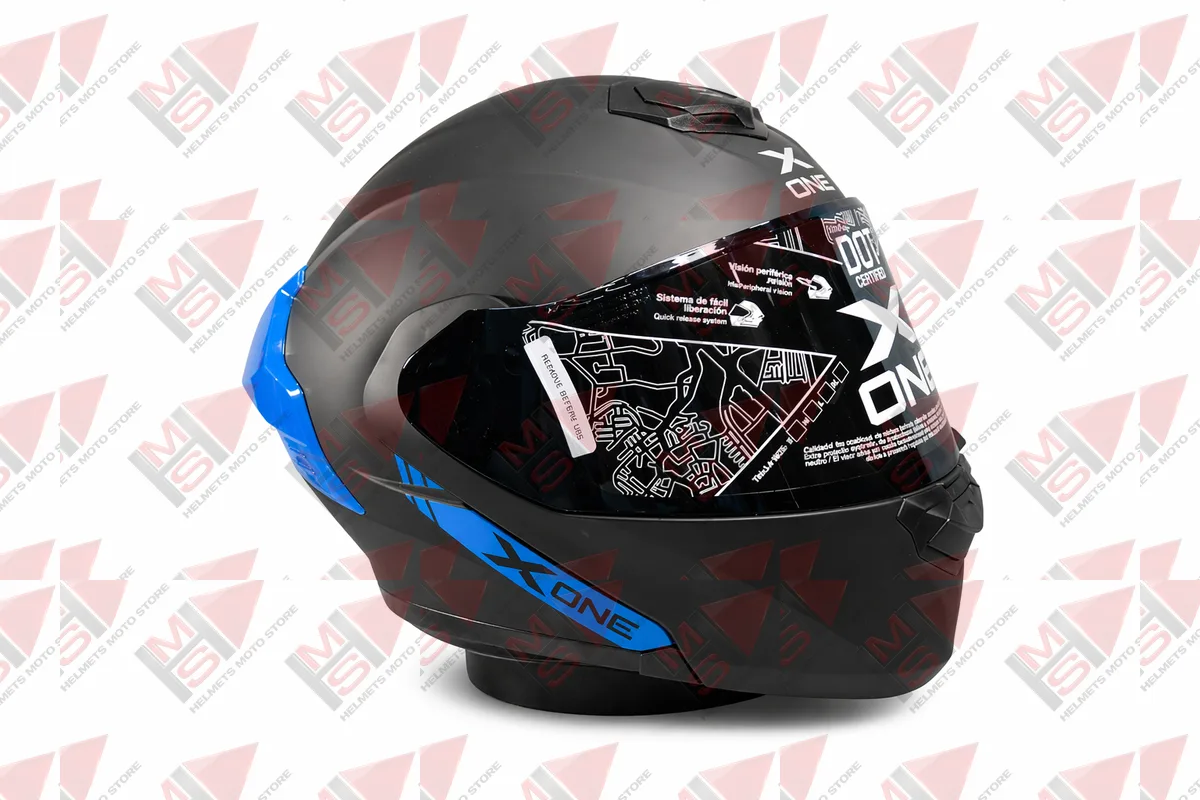 CASCO ABATIBLE X-ONE GRIS AZUL vista 4