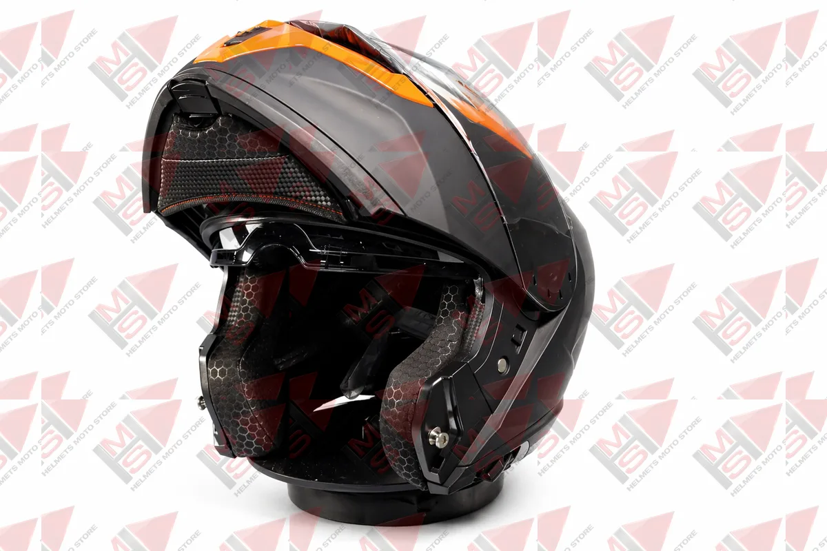CASCO ABATIBLE XECURO NEGRO ROJO