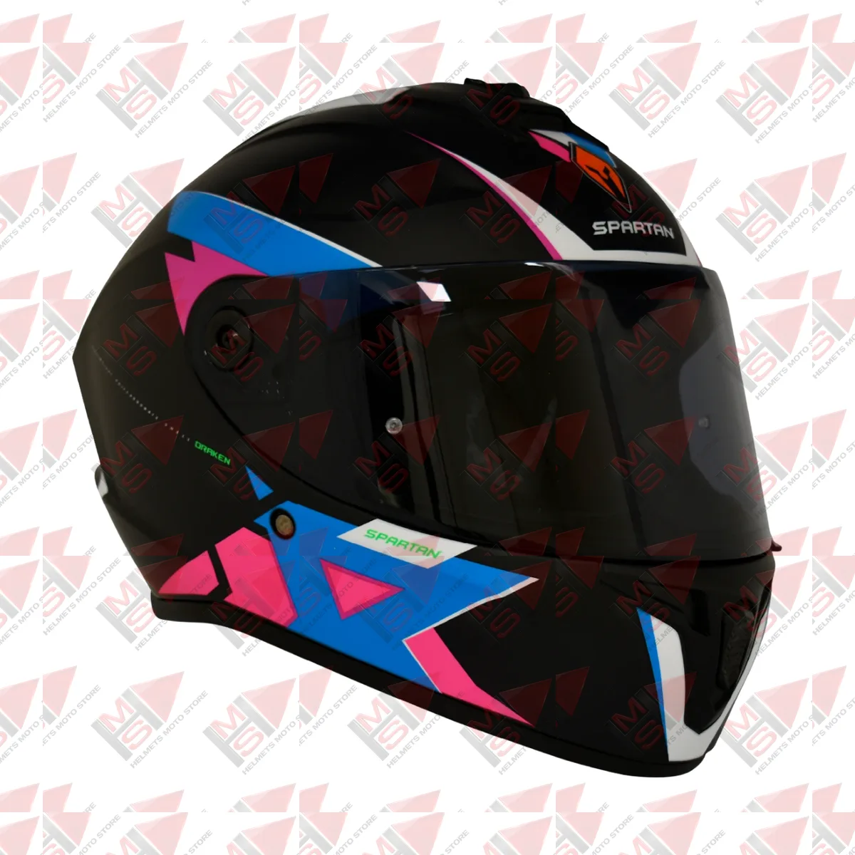 CASCO SPARTAN DRAKEN FRANTIC AZUL ROSA vista 4