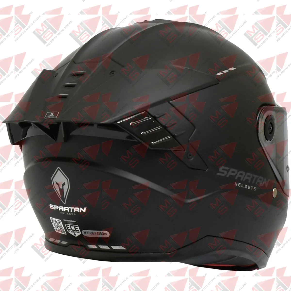 CASCO SPARTAN HAWK EVO SV NEGRO MATE vista 6