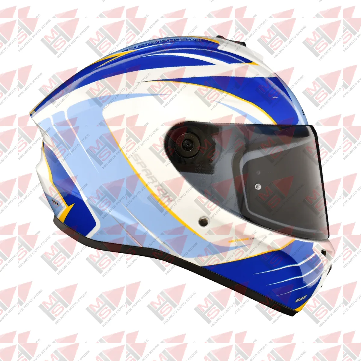 CASCO SPARTAN DRAKEN METHANE BLANCO AZUL vista 5