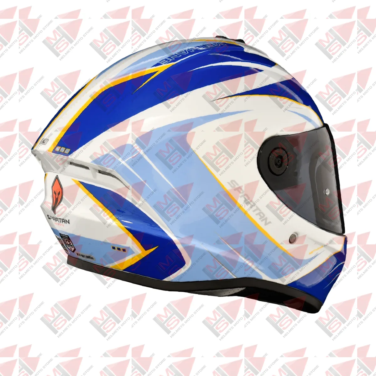 CASCO SPARTAN DRAKEN METHANE BLANCO AZUL vista 6