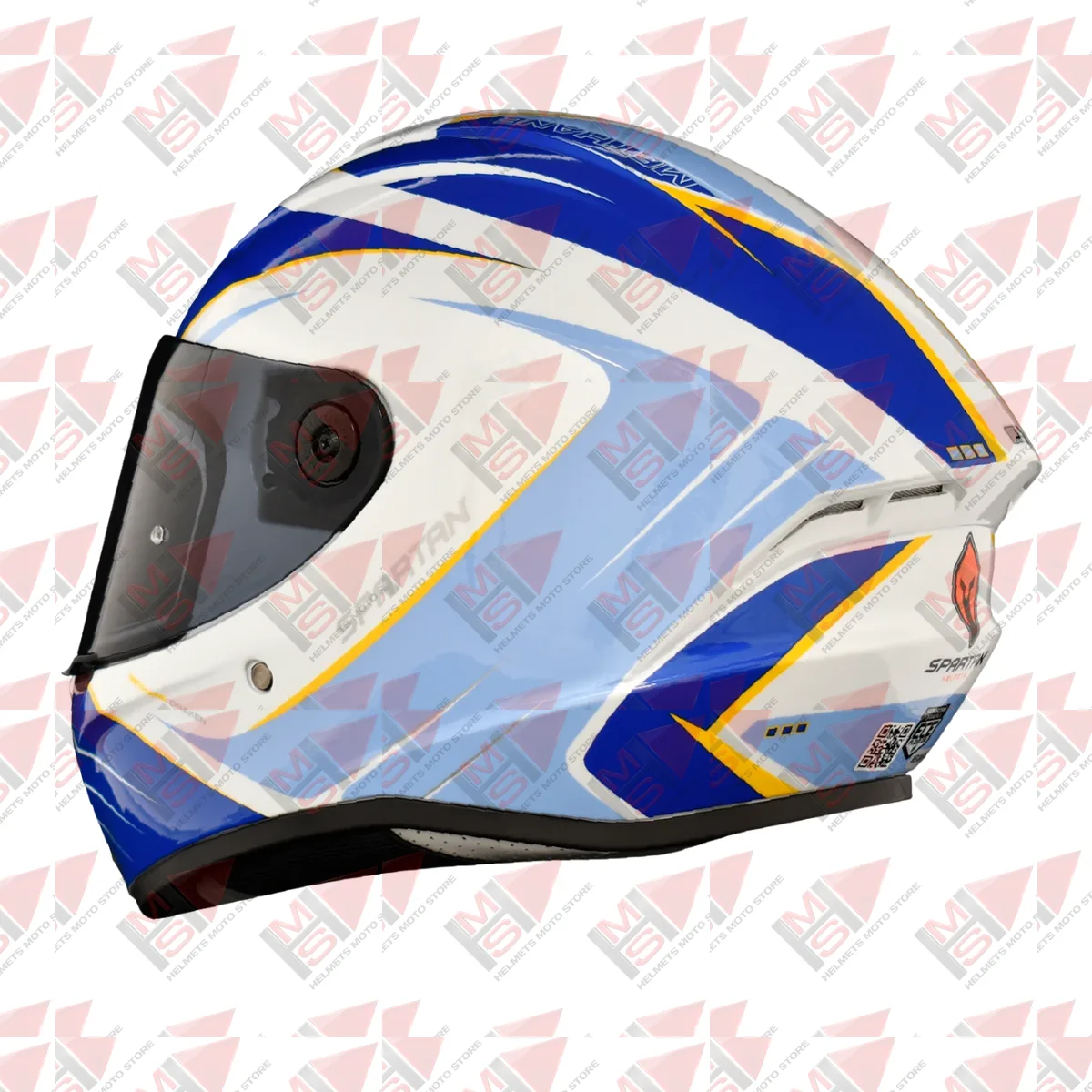 CASCO SPARTAN DRAKEN METHANE BLANCO AZUL vista 8