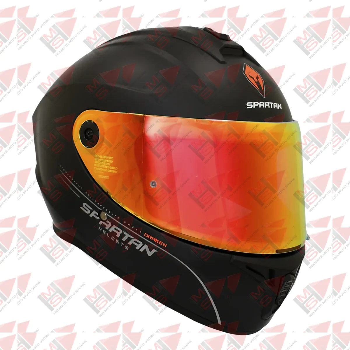 CASCO SPARTAN DRAKEN SOLID A1 VISOR ROJO vista 4
