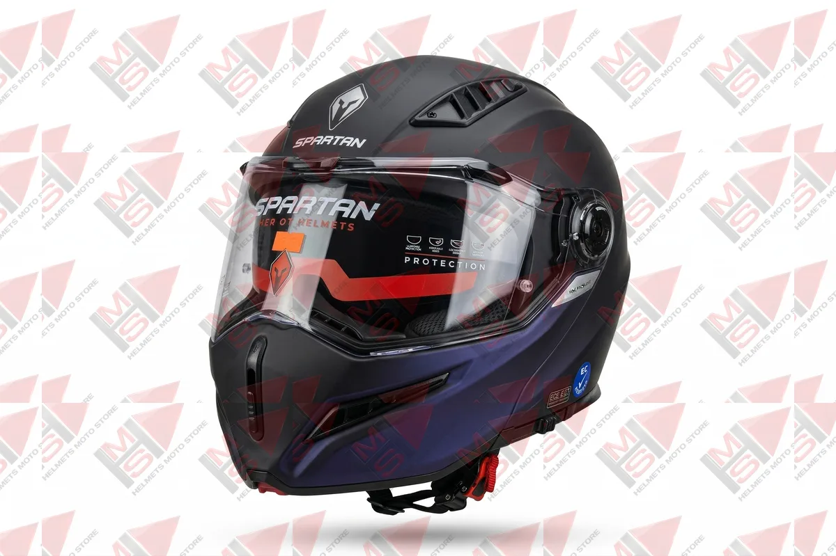 CASCO ABATIBLE SPARTAN NEGRO MATE vista 4
