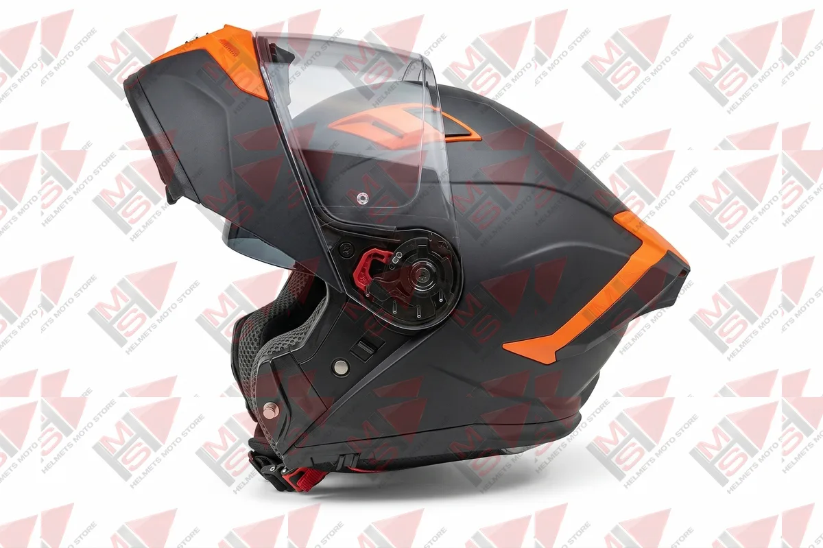CASCO ABATIBLE XECURO NEGRO ROJO vista 5