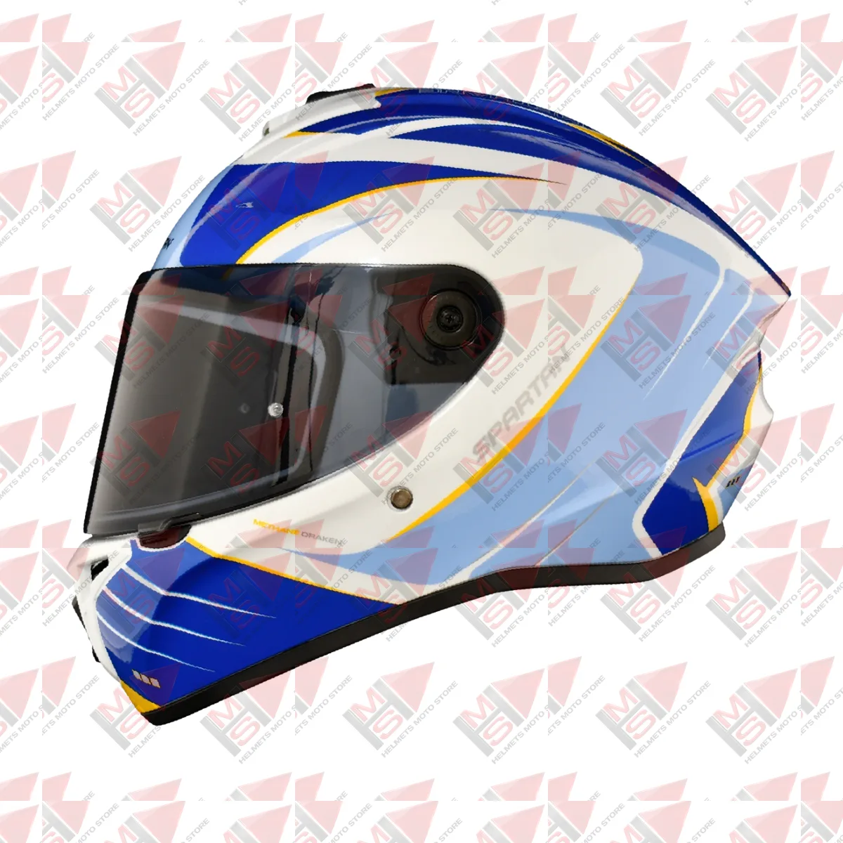 CASCO SPARTAN DRAKEN METHANE BLANCO AZUL vista 9