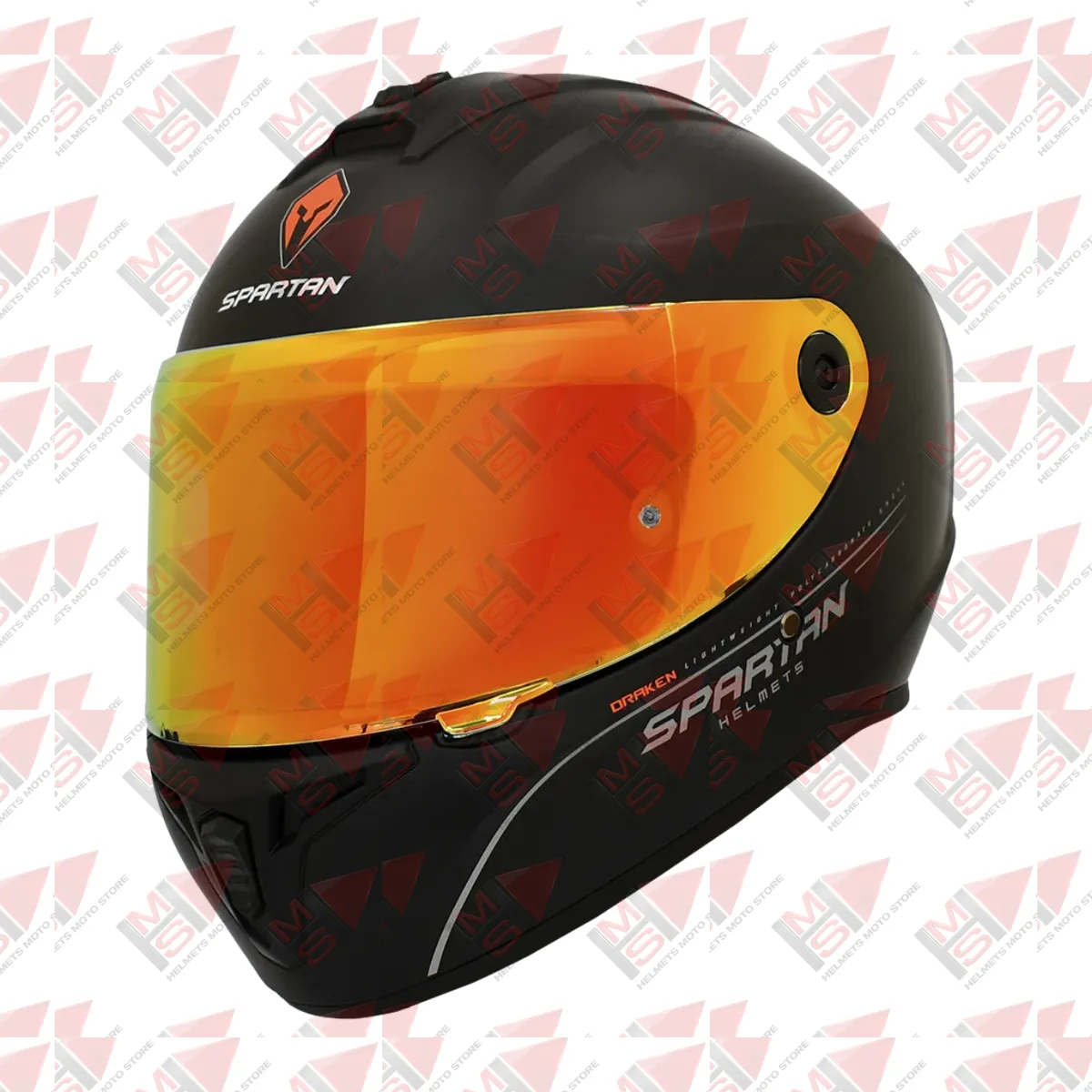 CASCO SPARTAN DRAKEN SOLID A1 VISOR ROJO vista 7