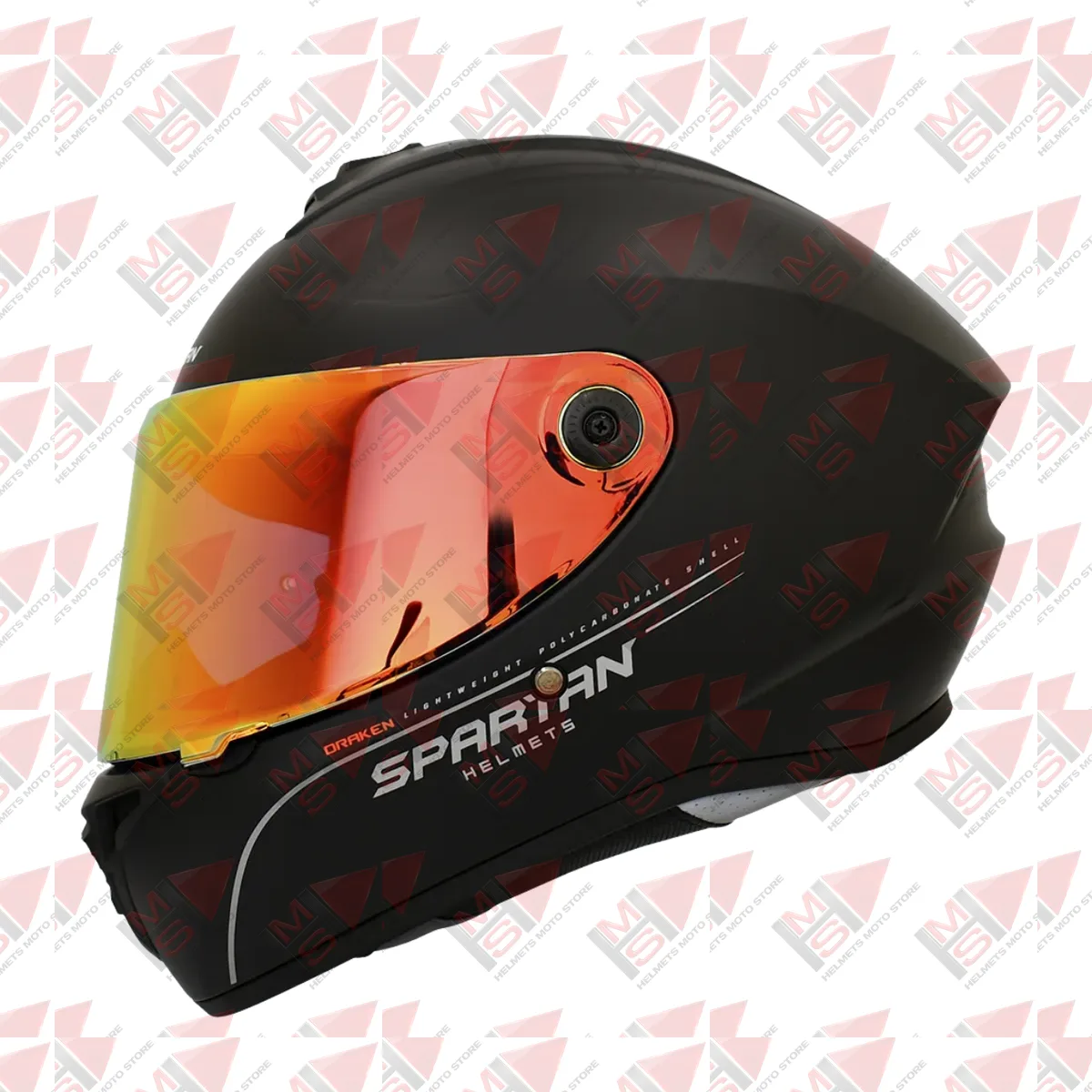 CASCO SPARTAN DRAKEN SOLID A1 VISOR ROJO vista 6
