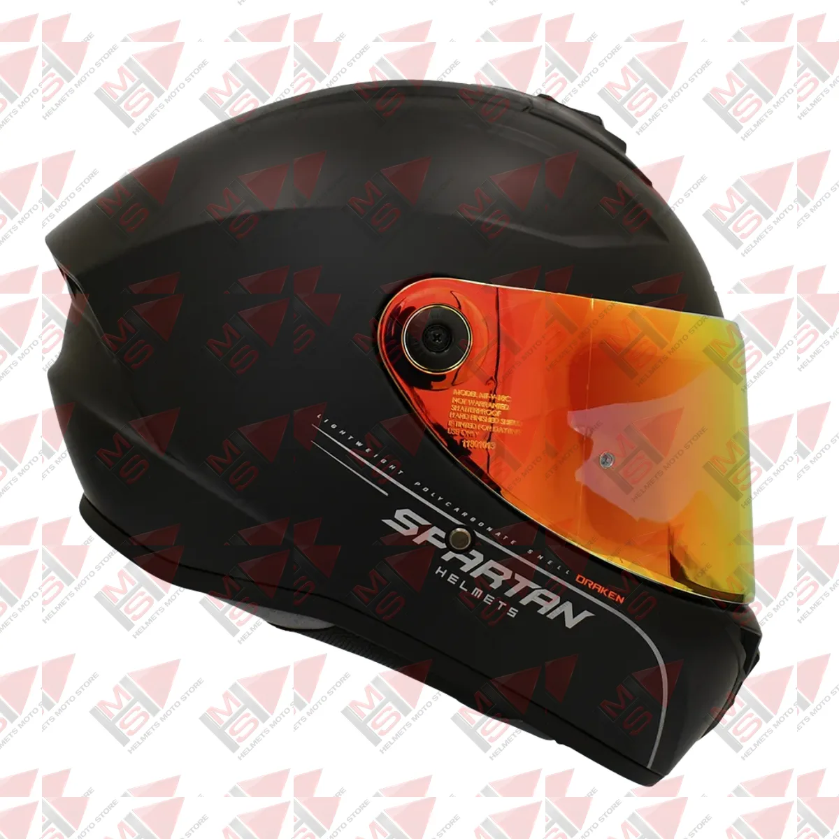 CASCO SPARTAN DRAKEN SOLID A1 VISOR ROJO vista 10